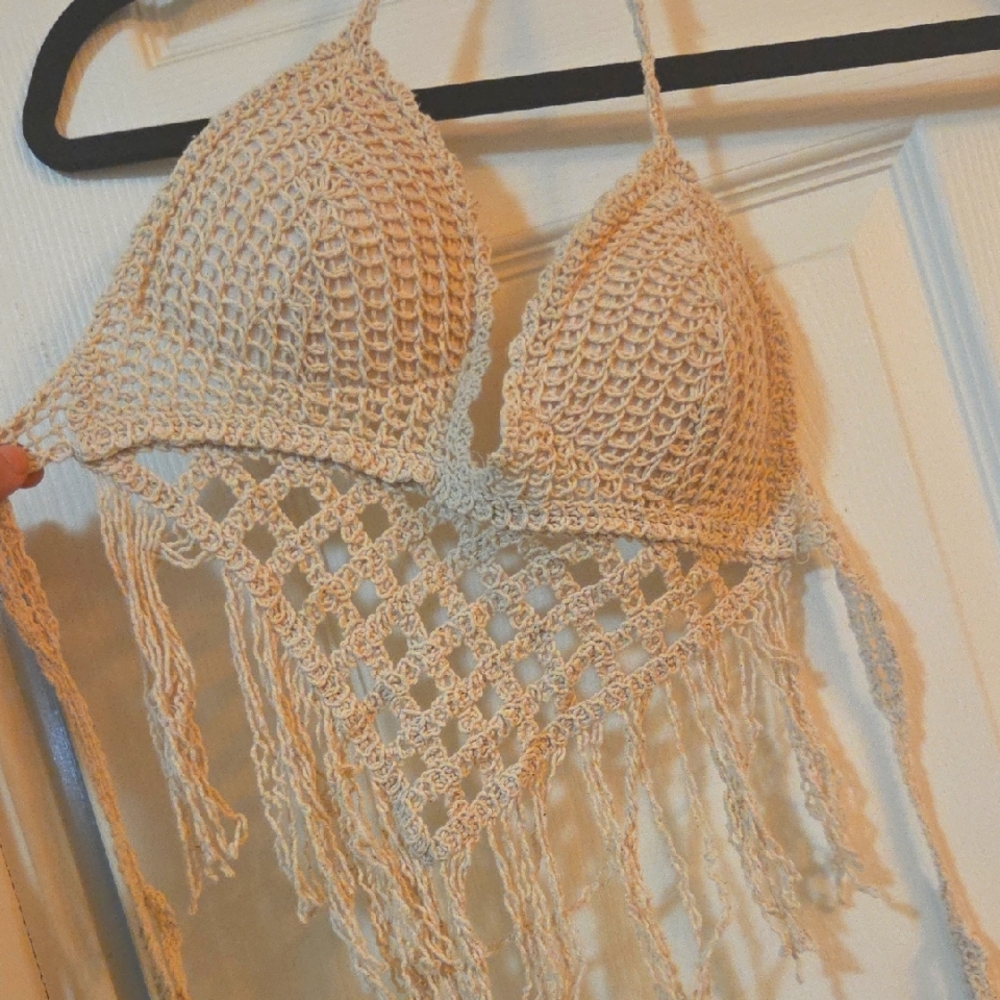 Crochet Fringe Halter Top